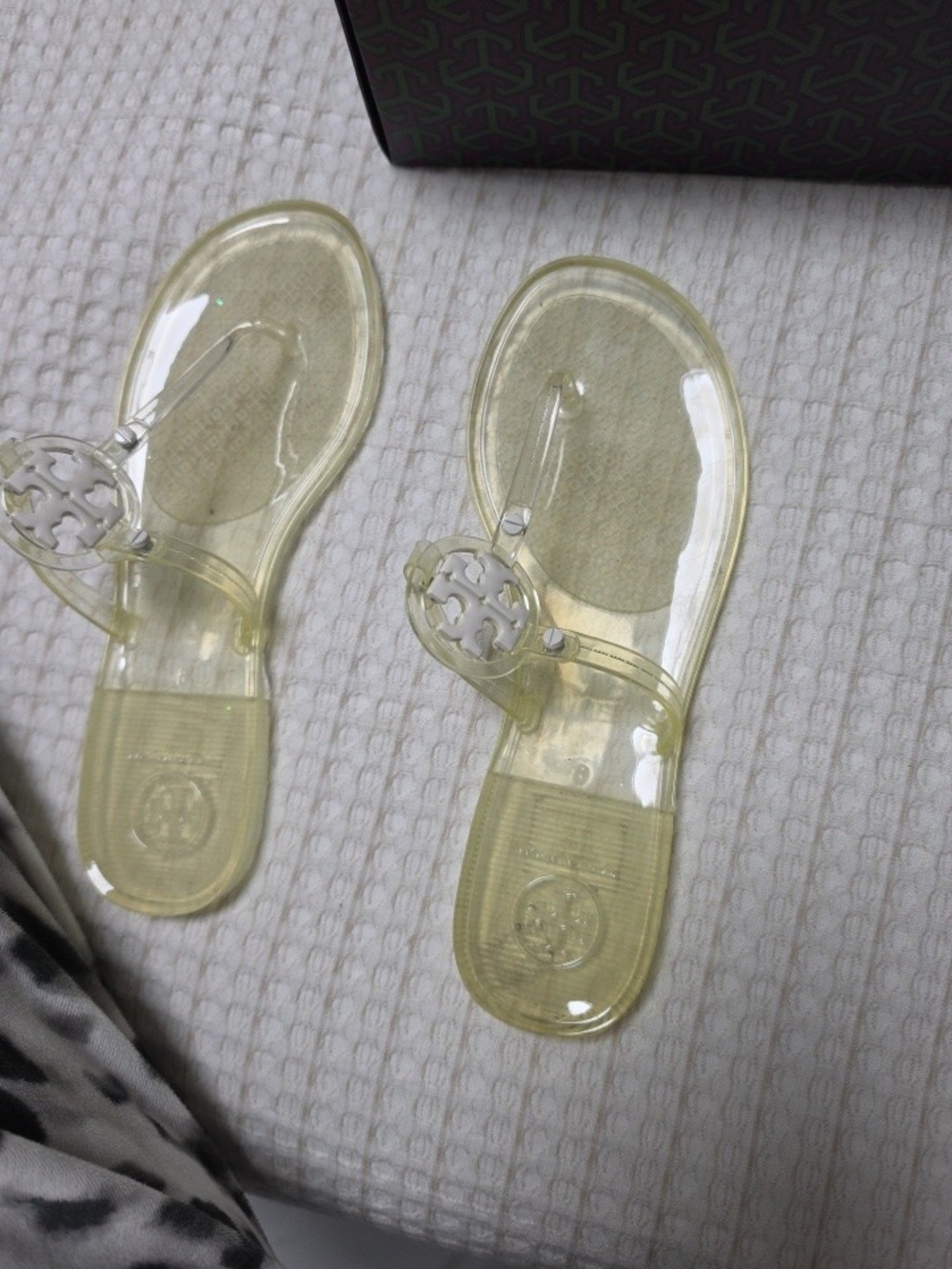Tory Burch Translucent Pale Yellow Jelly Miller Thong Sandals